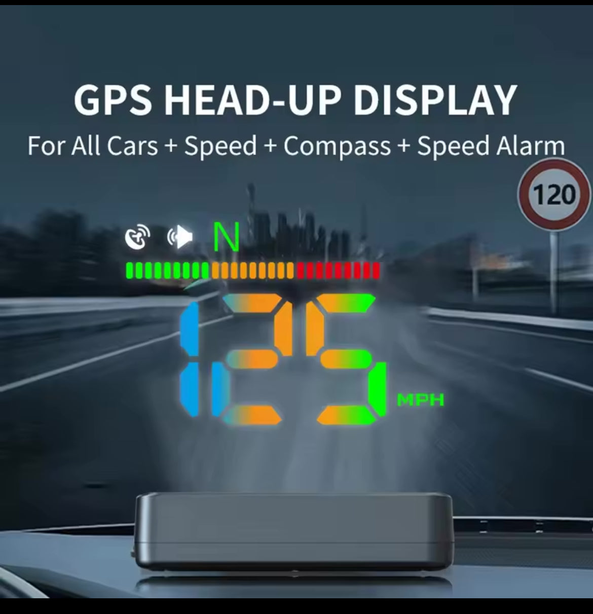 Car Glass Projection HUD Head-up Display Car Universal Speed High-precision Multi-function Color Speedometer